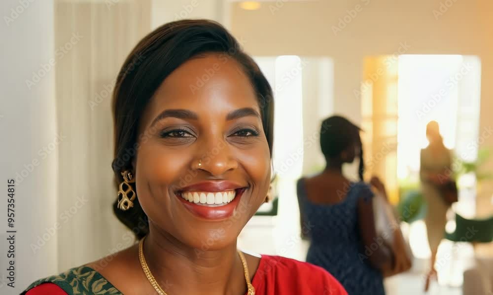 Ethiopian Woman Exploring Modern Apartment in Sunlight Ethiopian Woman Exploring Modern Apartment in Sunlight