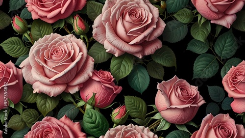 roses background , AI Generated.