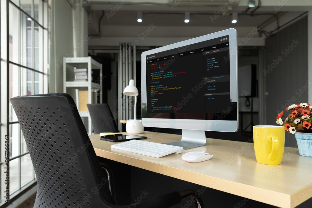 Software development programming on computer screen for modish application and program coding Software development programming on computer screen for modish application and program coding