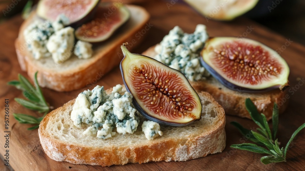 Toasts: figs, blue cheese, healthy Toasts: figs, blue cheese, healthy
