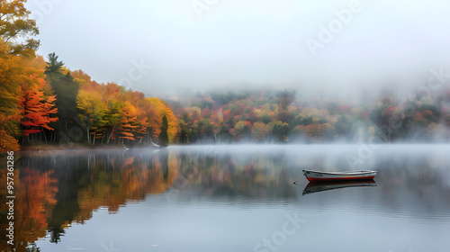 autumn morning on the lake