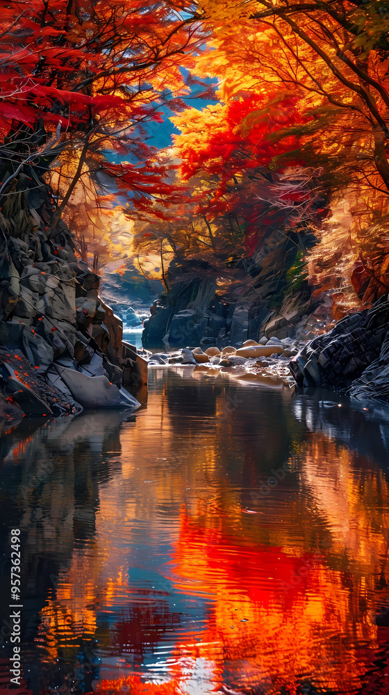 Obraz premium sunset over the river