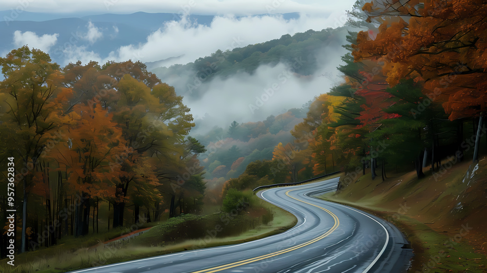 Fototapeta premium road in autumn