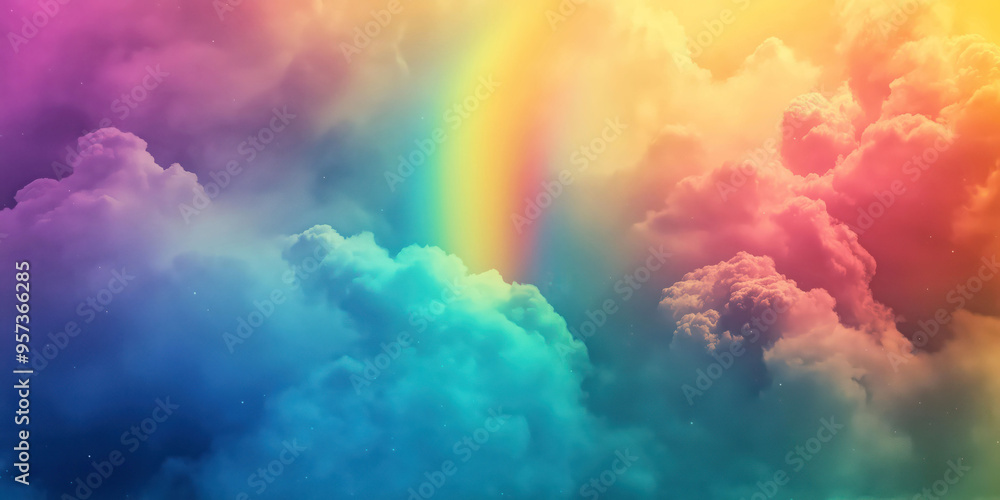 Vibrant rainbow in colorful cloudscape capturing ethereal beauty and atmospheric wonder Vibrant rainbow in colorful cloudscape capturing ethereal beauty and atmospheric wonder