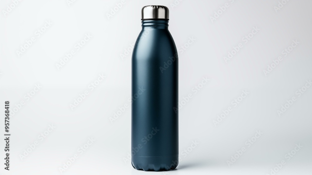 mockup metal water flask bottle isolated mockup metal water flask bottle isolated