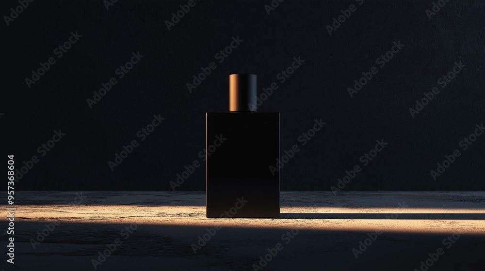 Fototapeta premium bottle of black perfume 