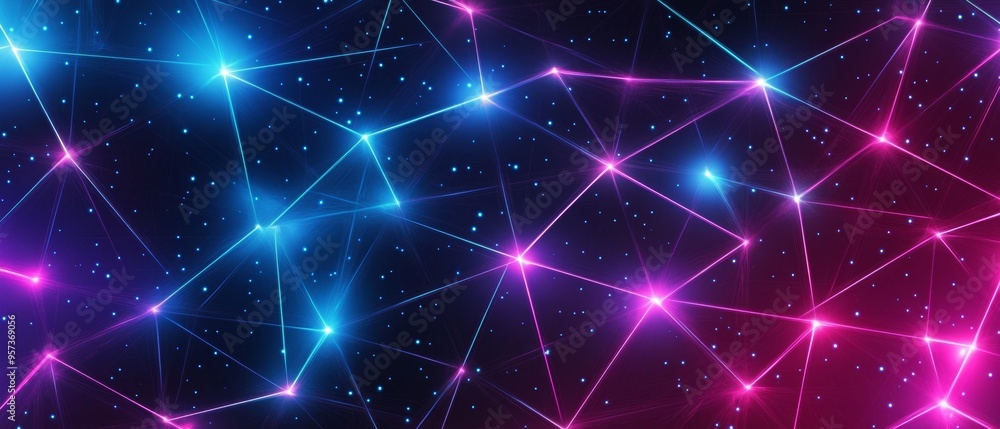 Fototapeta premium A colorful, starry background with purple and blue lines