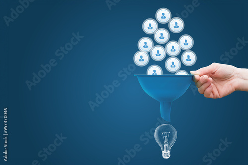 The process of selecting and filtering data to arrive at the idea.