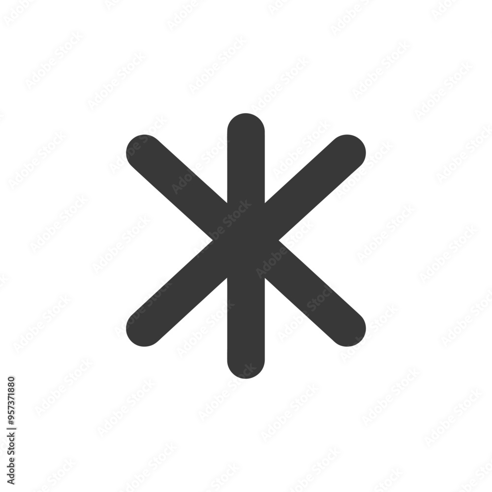 A stylized gray snowflake icon A stylized gray snowflake icon