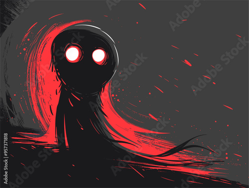 Horror Game Icon: Creepy Figure Symbolizing Fear, Suspense, and Psychological Thrills