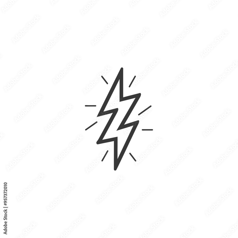 A stylized lightning bolt with radiating lines A stylized lightning bolt with radiating lines