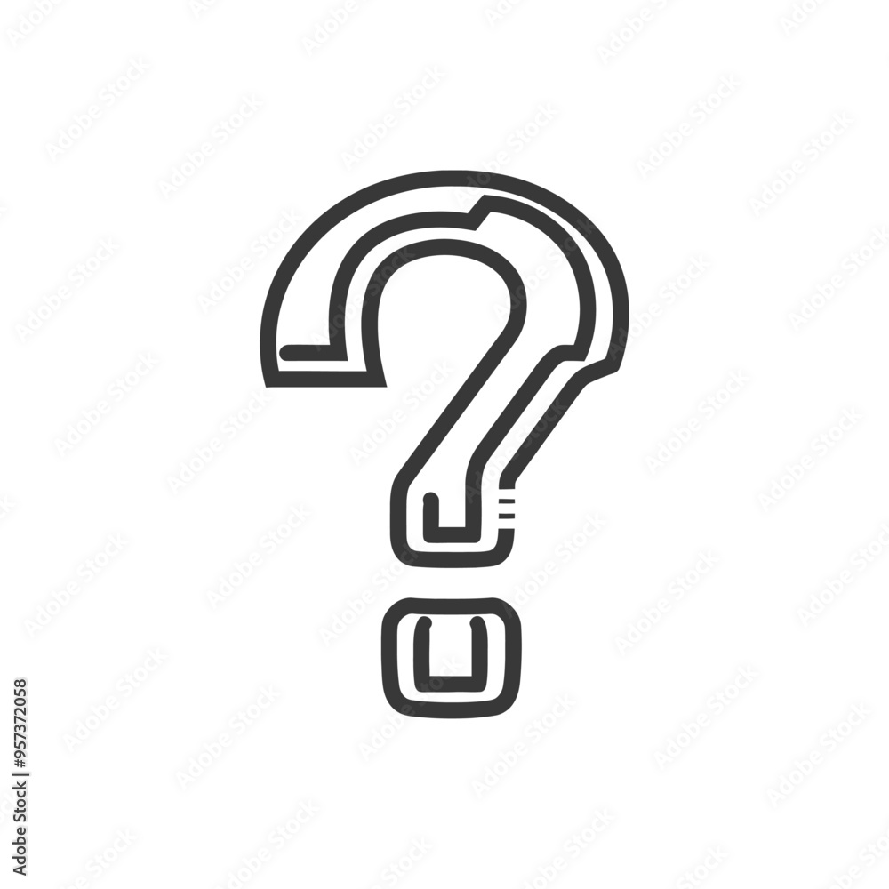 A Stylized Question Mark with Geometric Lines A Stylized Question Mark with Geometric Lines