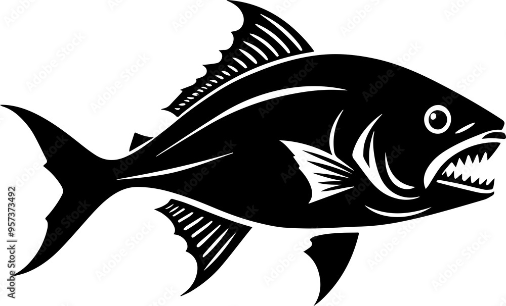 Fish icon isolated on white background Fish icon isolated on white background
