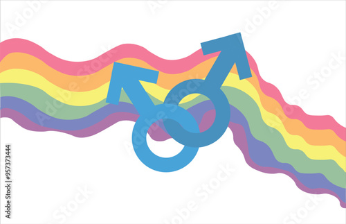 lgbt gender sign. Love between different people, love between the same sexes of people. Rainbow. Love between different numbers of people