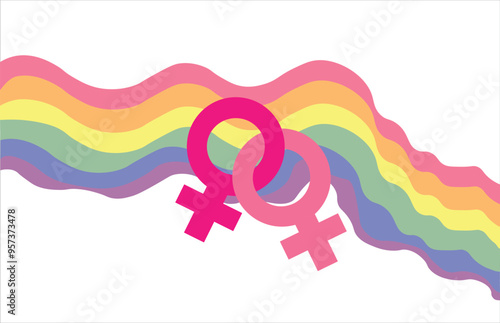 lgbt gender sign. Love between different people, love between the same sexes of people. Rainbow. Love between different numbers of people