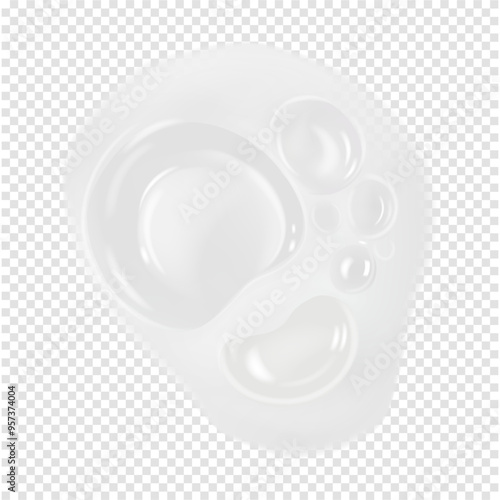Foam bubbles spot shampoo, shower gel, or soap texture realistic