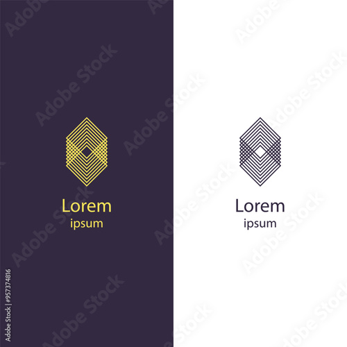 A geometric star logo design, composed of intersecting diamond shapes, offering a sense of harmony, balance, and sophistication in a minimalistic style.