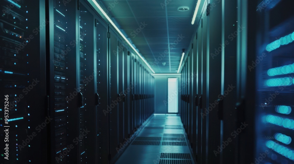 Fototapeta premium Server Room Corridor