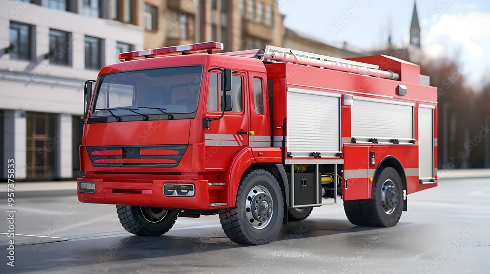 fire truck on the street fire truck on the street