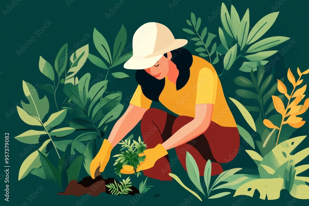 environment volunteer planting trees or participating in a clean up drive, eco-friendly background showcasing the importance of environmental conservation and community action, activism environment volunteer planting trees or participating in a clean up drive, eco-friendly background showcasing the importance of environmental conservation and community action, activism