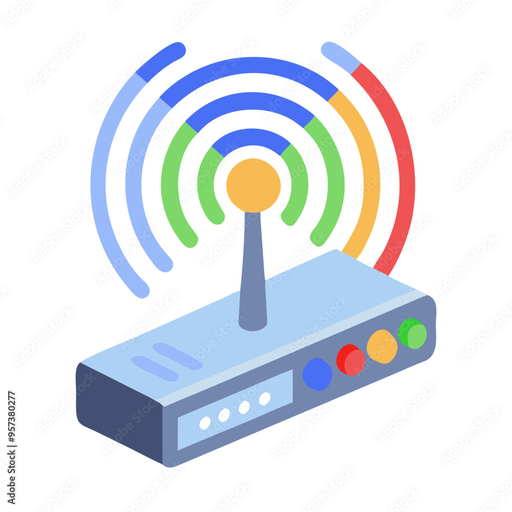 Wi-fi-signal, Wireless router with signal waves, representing internet connectivity and technology in a digital design Wi-fi-signal, Wireless router with signal waves, representing internet connectivity and technology in a digital design