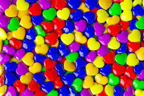 Heart-Shaped Candies in LGBT Rainbow Colors