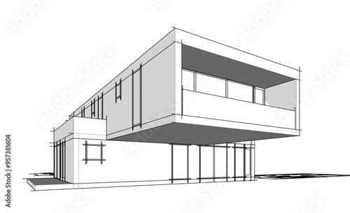 sketch of house