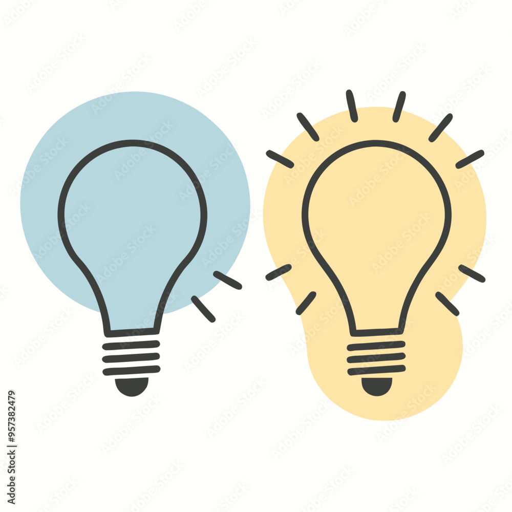 two Idea lamp icon, vector silhouette, isolated white background two Idea lamp icon, vector silhouette, isolated white background