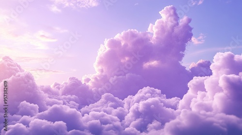 Fantasy sky with sugar cotton purple clouds in a dreamy background generative ai