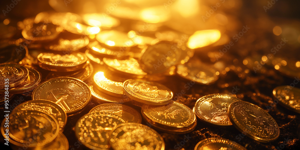 Pile of shiny gold coins, luxurious wealth concept
Pile of shiny gold coins, luxurious wealth concept