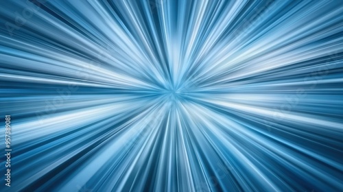  A blue and white background with a burst of light emanating from the focal point of the image