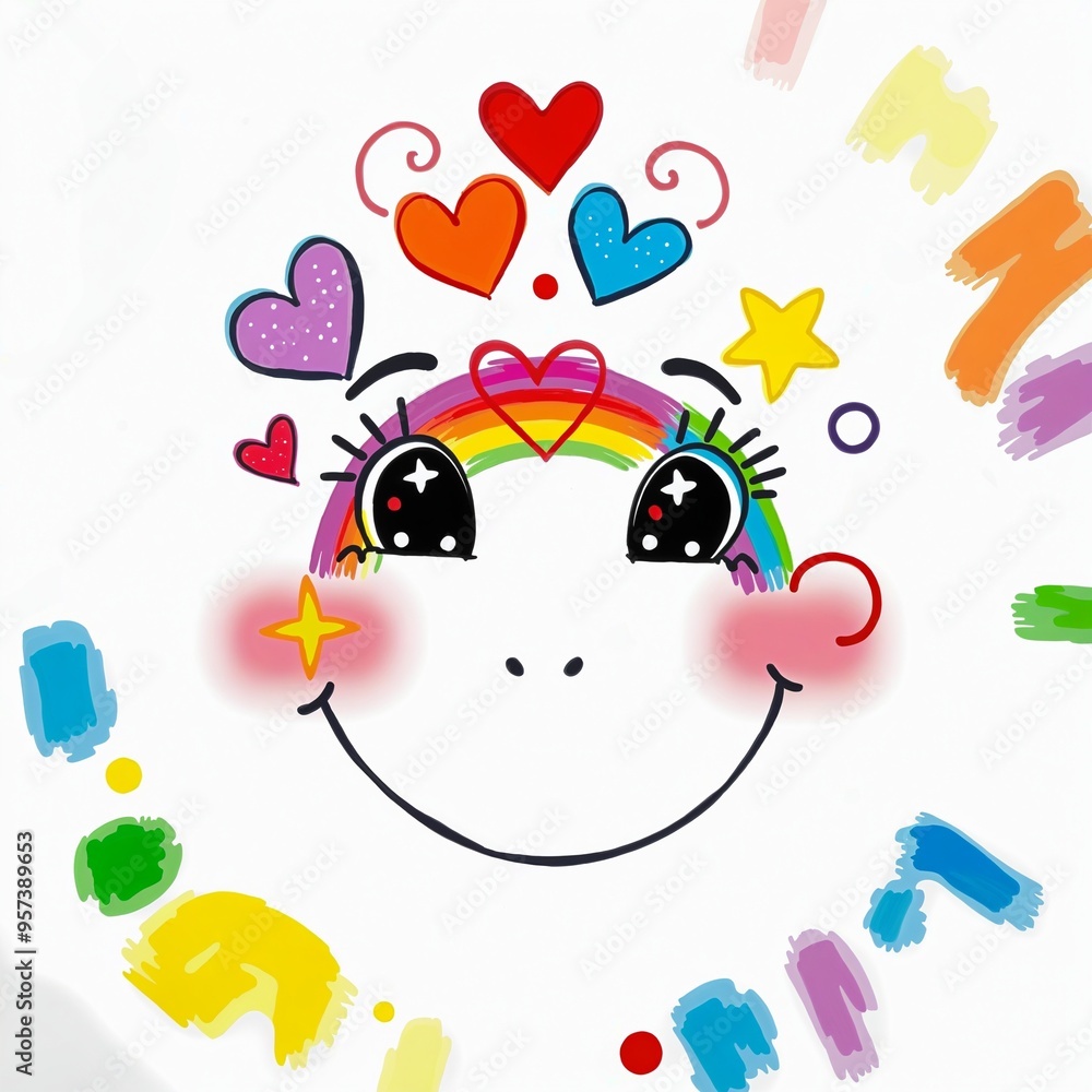 Fototapeta premium A Celebration of Colorful Expressions and Joyful Imagination