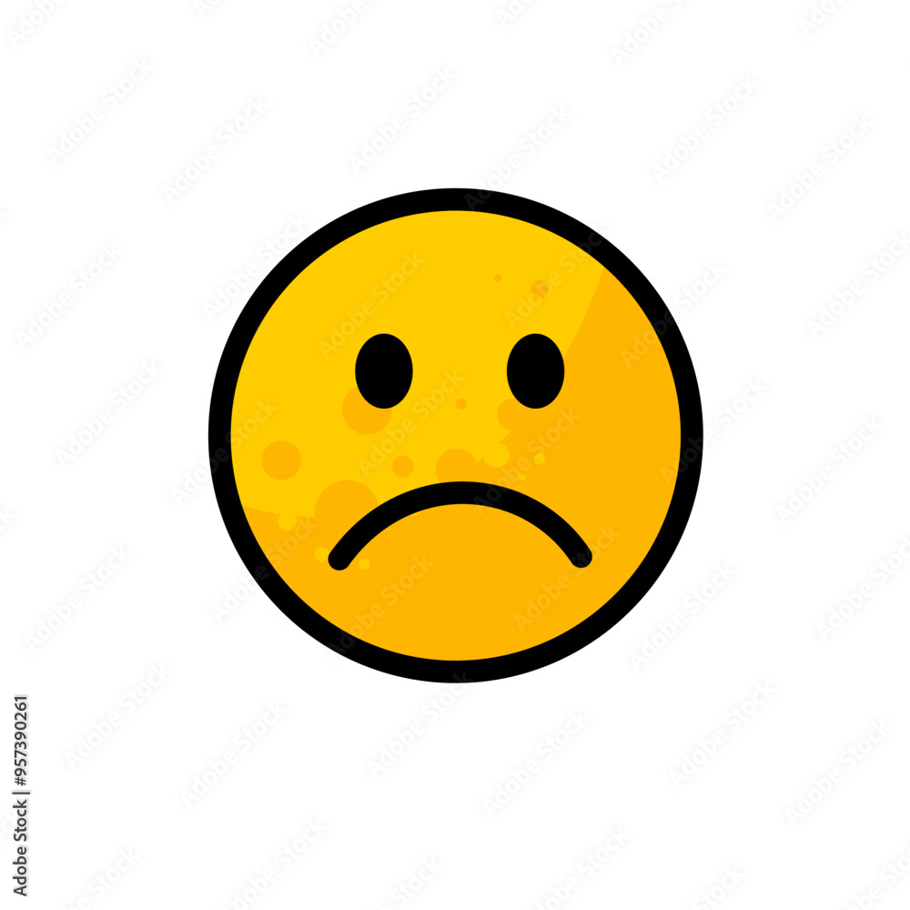 Fototapeta premium sad face, sadness - emoticon, vector icon