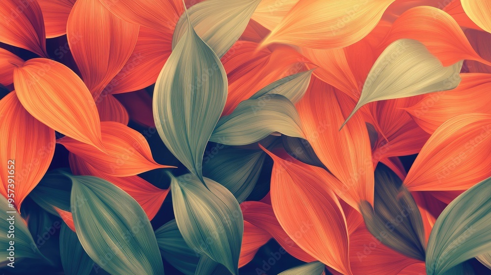 Abstract leaves in gentle breeze Abstract leaves in gentle breeze
