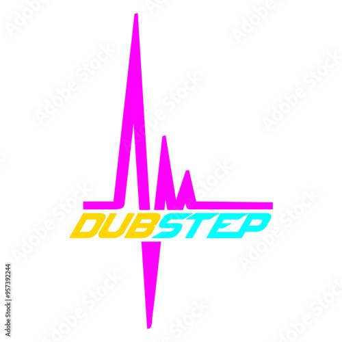 Dub Step Techno Hard Style Logo Text Quote Saying Letters Design DJ Mixing Console Vinyl Record Music Night Party Dancing Clubbers Raver Cool Dance Fun Sounds Disco Rave Club Festival Concert Lovers