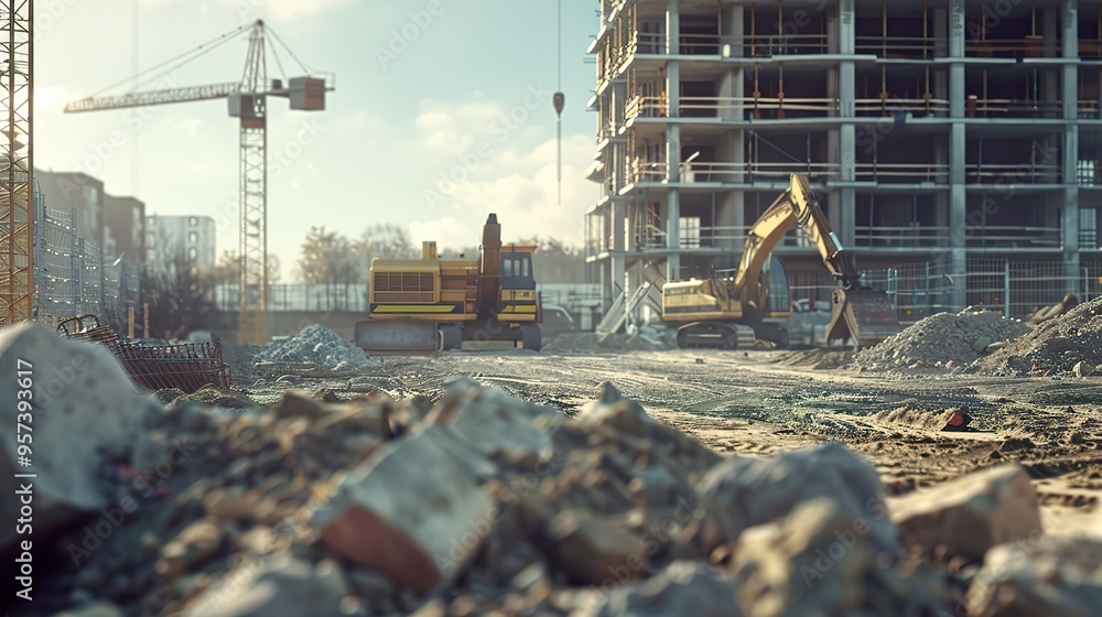 Naklejka premium A construction site.