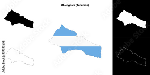 Chicligasta department (Tucuman) outline map set