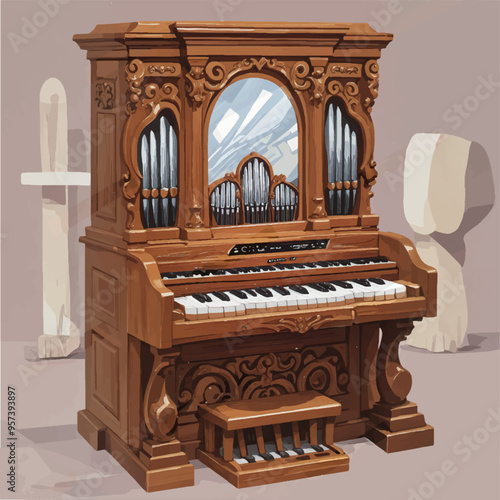 The Beauty of Sound A Vintage Organ Symphony Music Timeless Piece Sound Musical Beauty Classic Legacy Work Soul Journey Heart Magic Organ Masterpiece Instrument Wooden Wood Time History Elegance Art photo