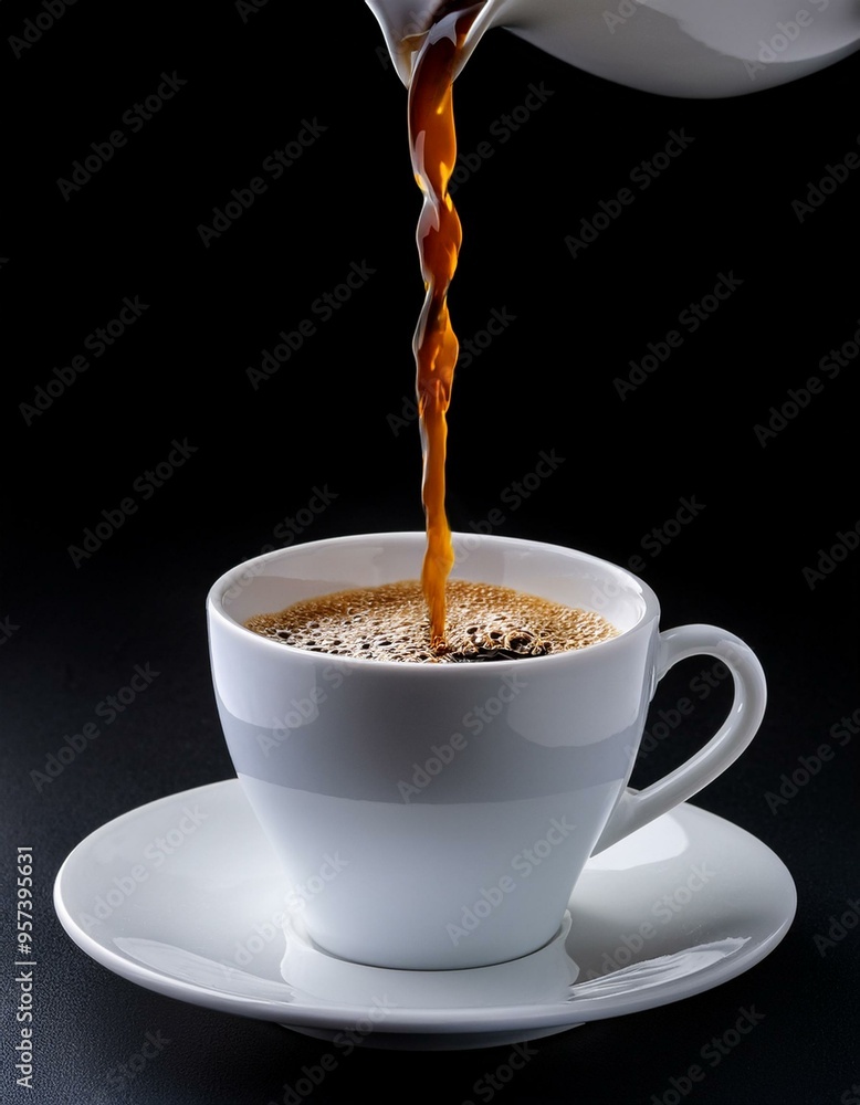 cup of coffee being poured