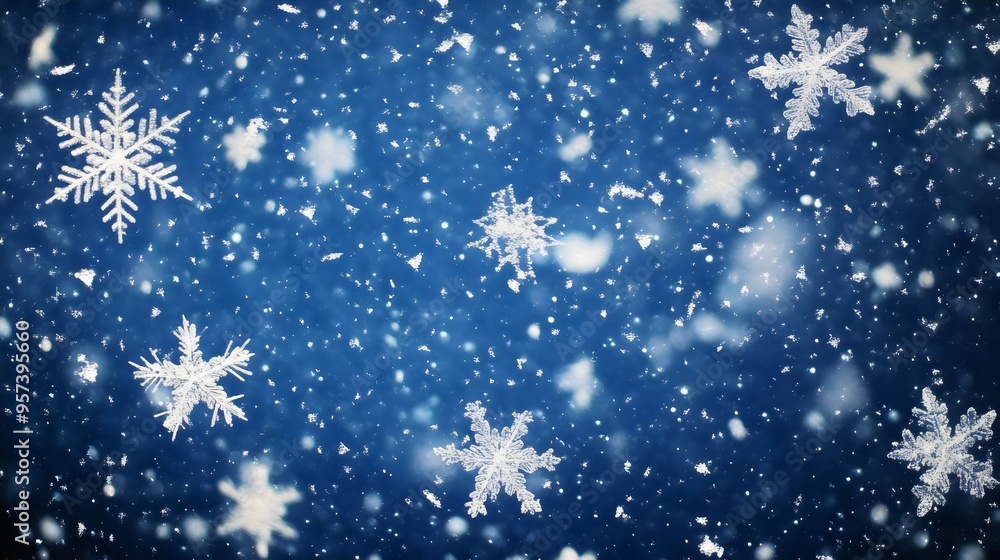 Magical Winter Snowflake Background with Falling Snow, Festive and Enchanting Winter Wonderland Scene, Perfect for Christmas and Holiday Themes Magical Winter Snowflake Background with Falling Snow, Festive and Enchanting Winter Wonderland Scene, Perfect for Christmas and Holiday Themes