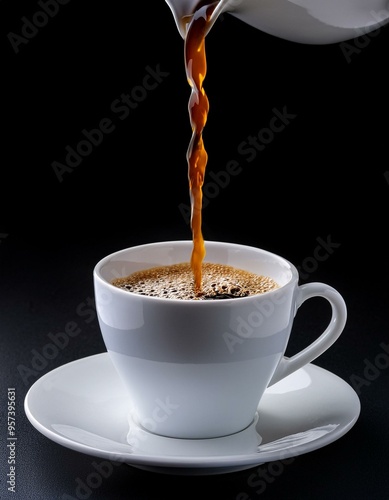 Obraz na płótnie cup of coffee being poured w salonie