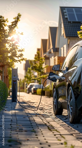 Charging of electric car in the village