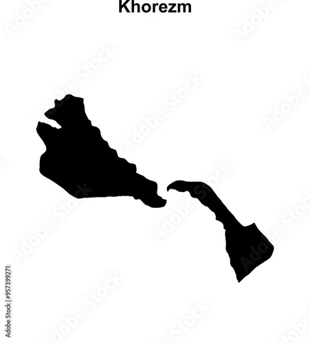 Khorezm region blank outline map photo