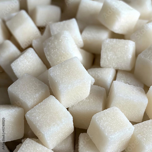 sugar cubes on a white background