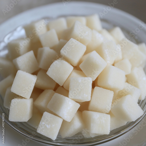sugar cubes in a bowl