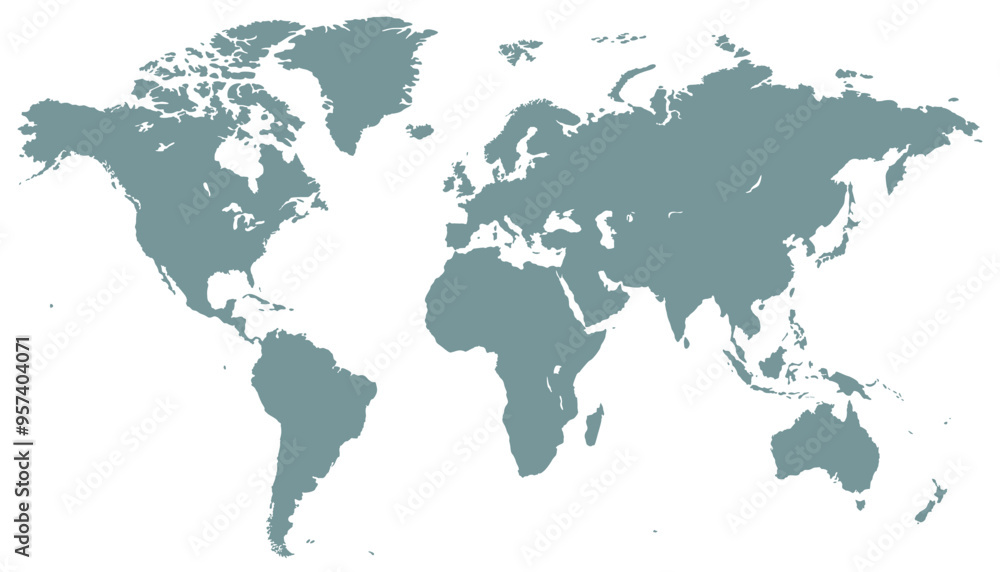World map. Grey modern vector map. Silhouette map World map. Grey modern vector map. Silhouette map