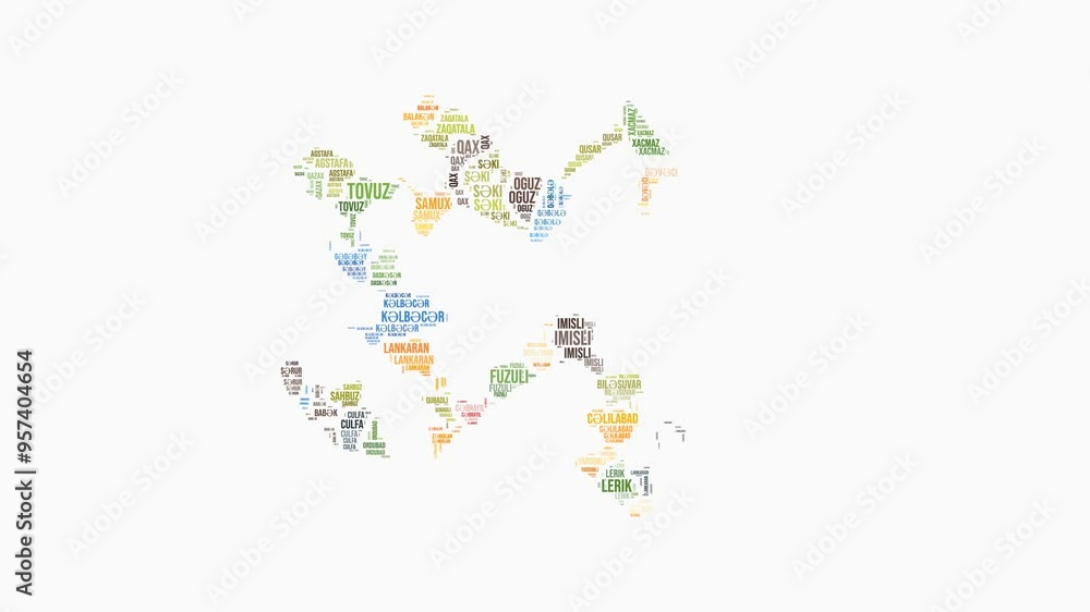 Azerbaijan regions word cloud animation. Country logo animated video. Azerbaijan colored text cloud. Regions typography style motion graphics. Amazing video. Azerbaijan regions word cloud animation. Country logo animated video. Azerbaijan colored text cloud. Regions typography style motion graphics. Amazing video.