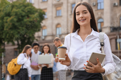 Female student with coffee ...