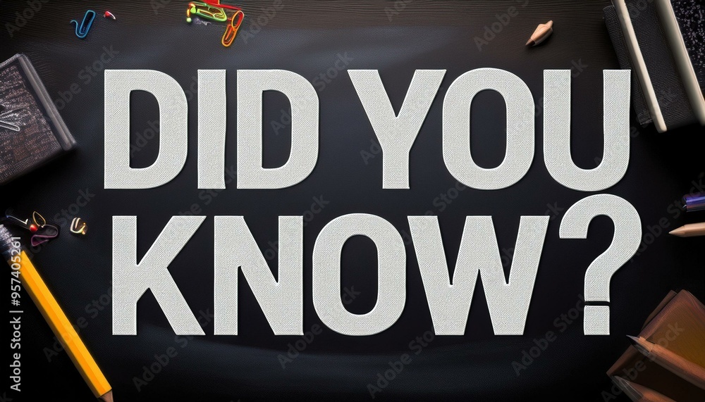 Fototapeta premium Did you know text written on chalkboard, message 