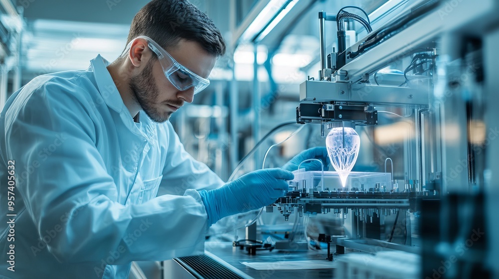 Scientist Working with 3D Printer in Laboratory
Scientist Working with 3D Printer in Laboratory
